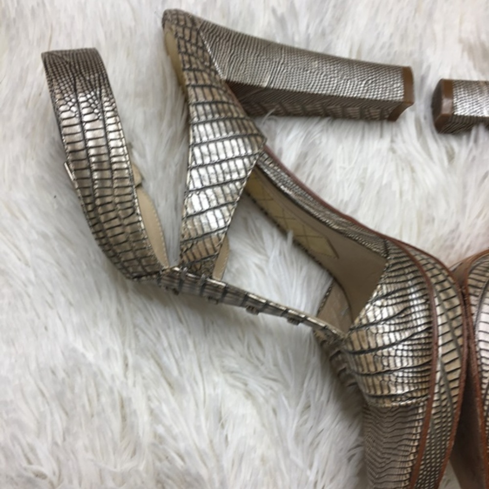 Joan & David Sz 8 Leather Open Tie Python Lace Up - image 3